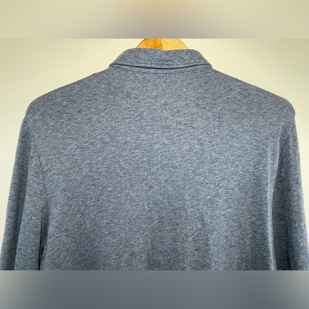 Faherty Men's Long Sleeve Luxe Heather in Flint Blue Heather Polo Size Small - Picture 10 of 14